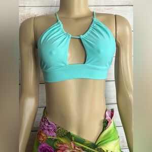 Lolli Swim Women Teal Bikini Top Size S